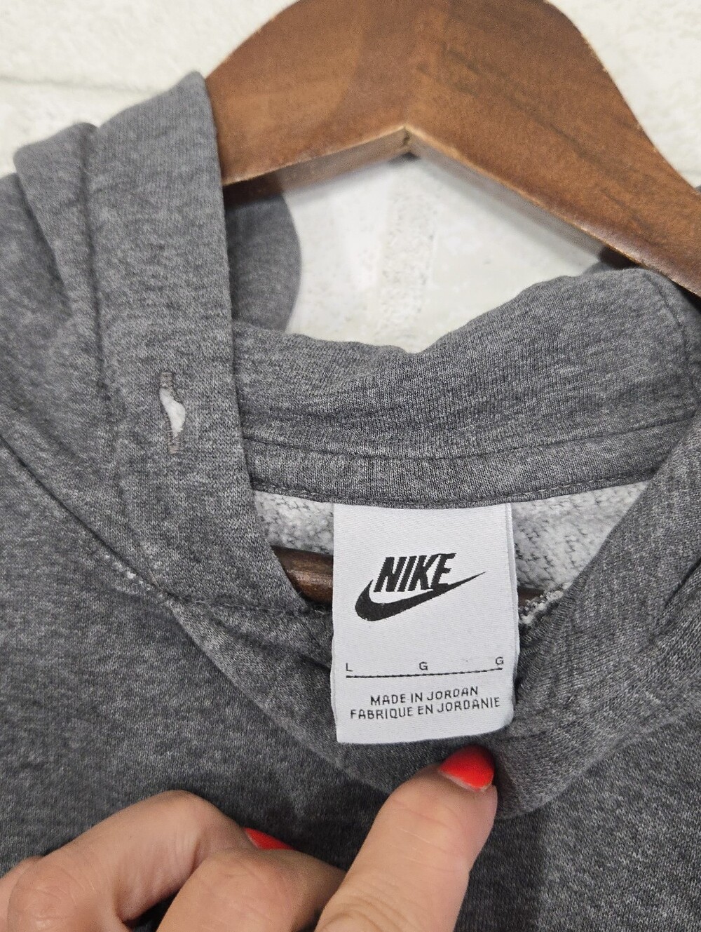 NIKE plain gray hooded sweatshirt - Picture 7 of 13